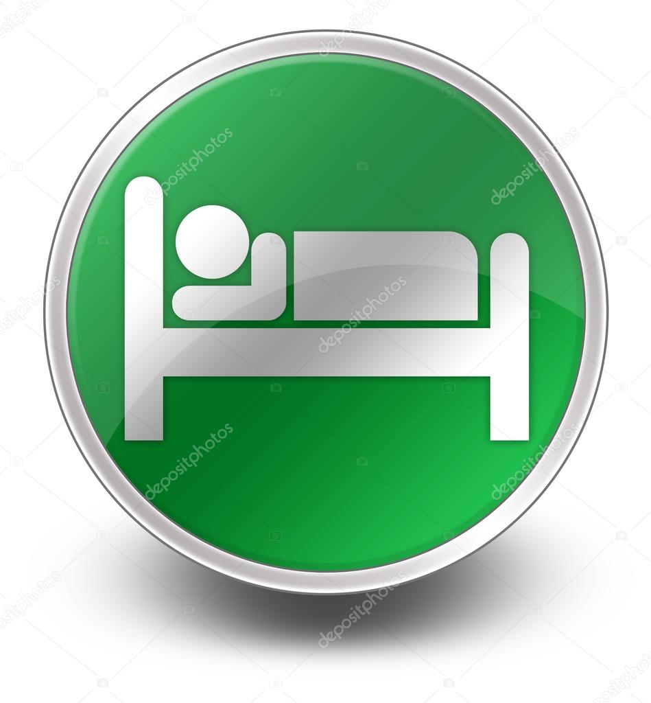 Icon, Button, Pictogram with Hotel, Lodging symbol