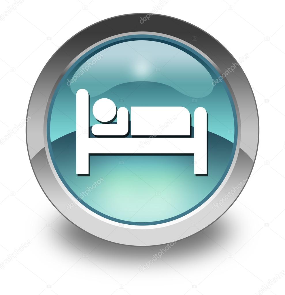 Icon, Button, Pictogram with Hotel, Lodging symbol