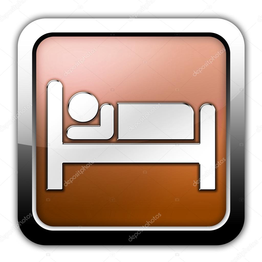 Icon, Button, Pictogram with Hotel, Lodging symbol