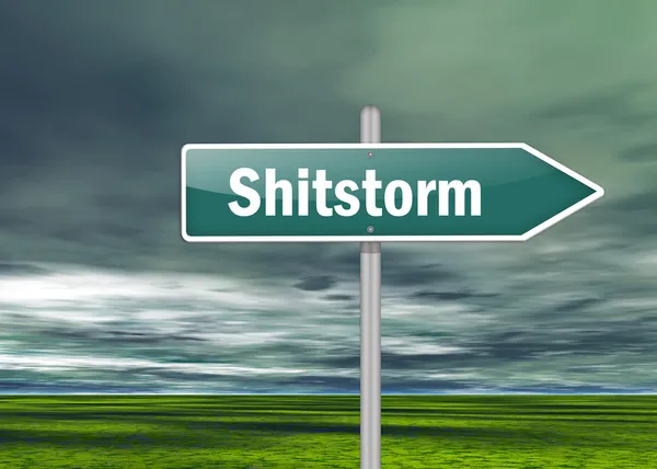 Wegwijzer "shitstorm" — Stockfoto