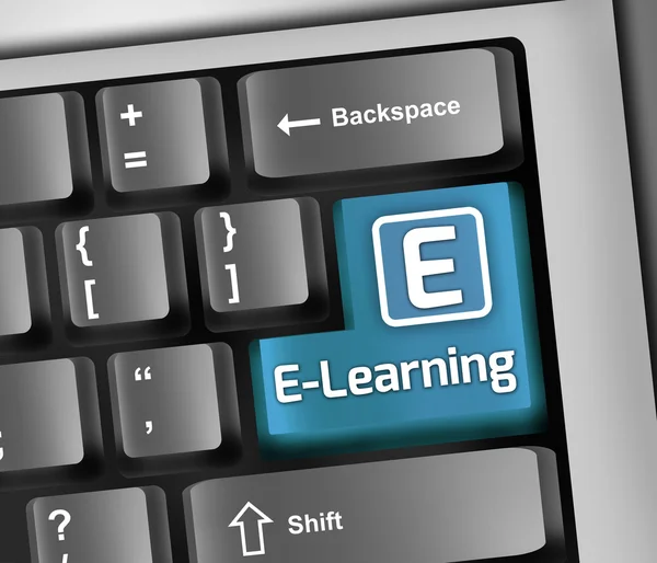 Illustrazione tastiera E-Learning — Foto Stock