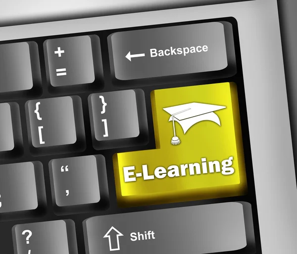 Keyboard Illustration E-Learning — Stock Photo, Image