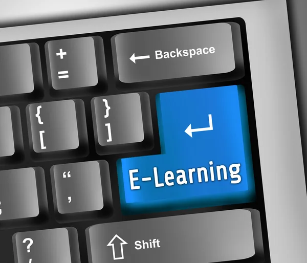 Illustrazione tastiera E-Learning — Foto Stock