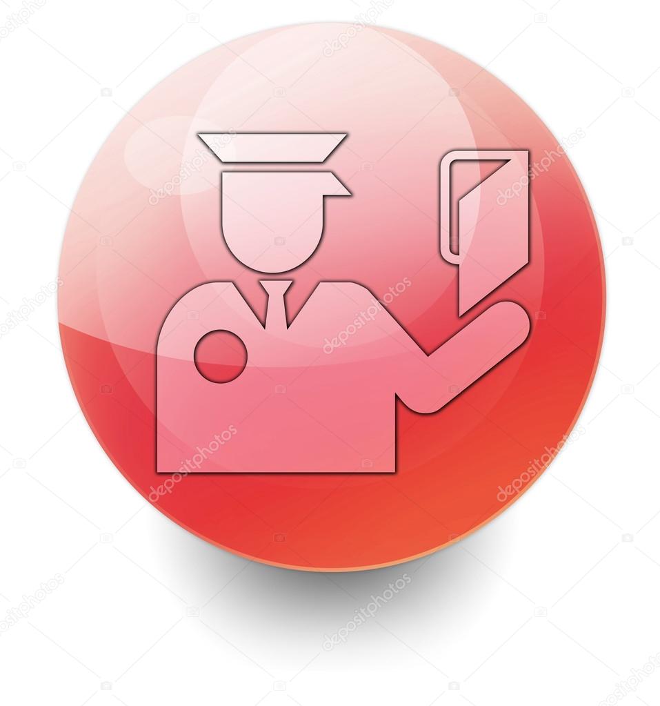 Icon, Button, Pictogram with Immigration  symbol