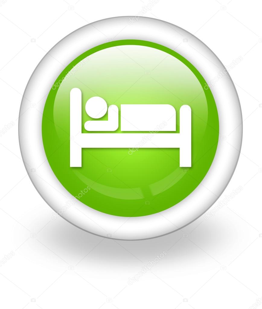 Icon, Button, Pictogram with Hotel, Lodging symbol