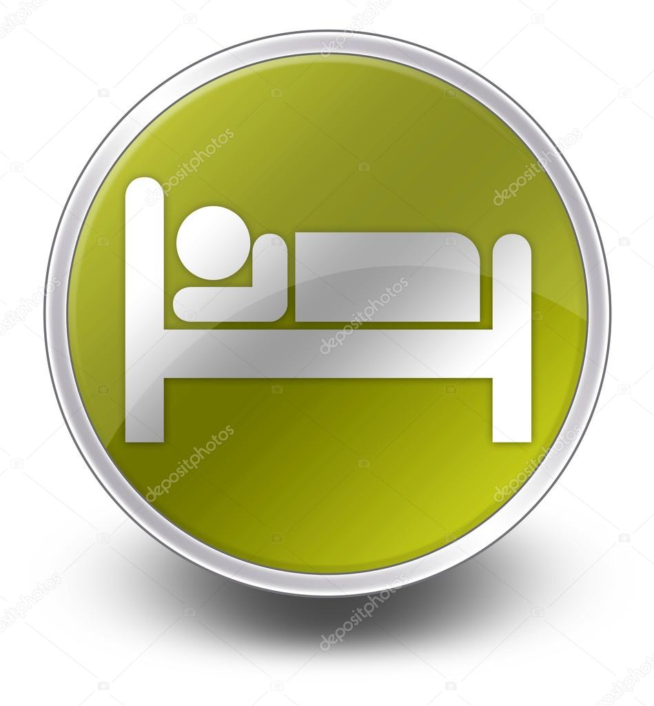 Icon, Button, Pictogram with Hotel, Lodging symbol