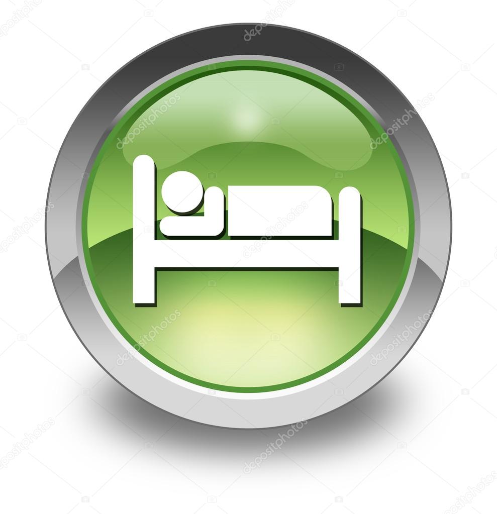 Icon, Button, Pictogram with Hotel, Lodging symbol