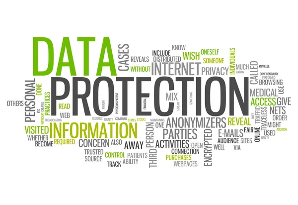 Protección de datos de Word Cloud — Foto de Stock