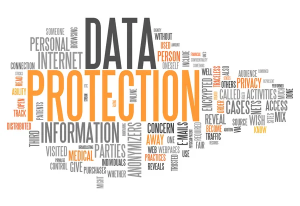 Protección de datos de Word Cloud — Foto de Stock