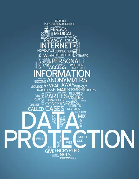 Protección de datos de Word Cloud — Foto de Stock