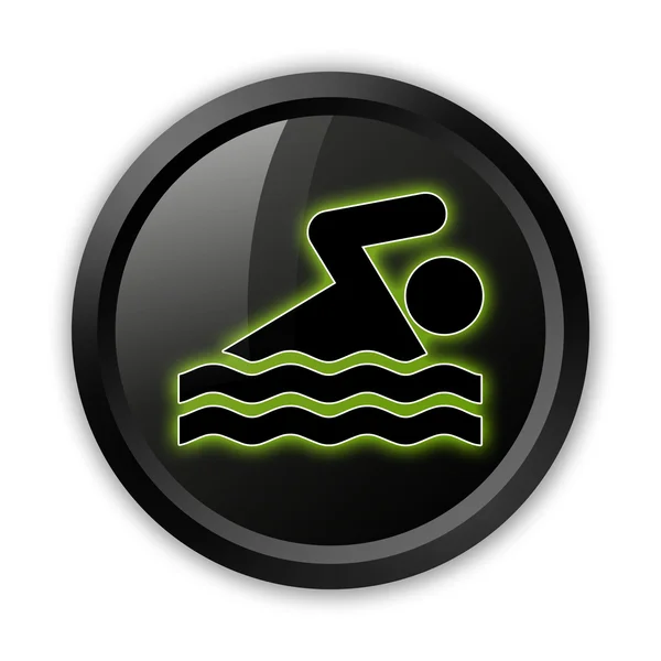 Ikon, knapp, piktogram simning — Stockfoto