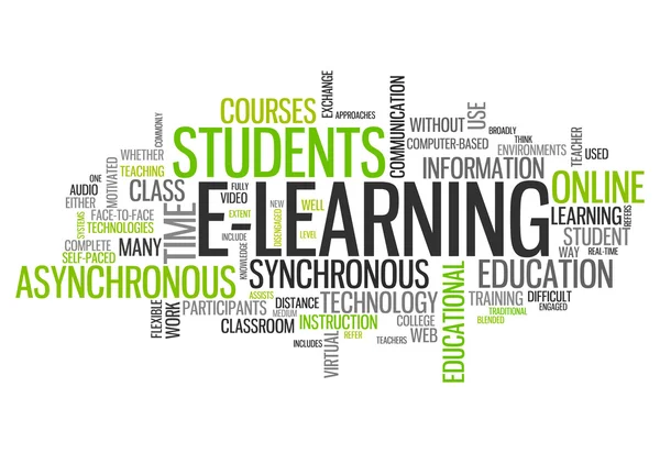 Word Cloud E-Learning — Stock Photo, Image