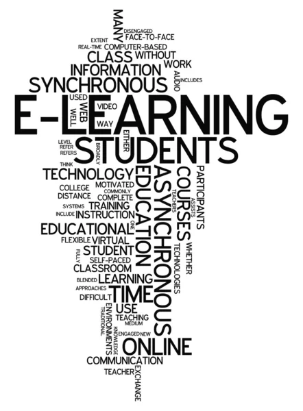 Word Cloud E-Learning — Stock Photo, Image