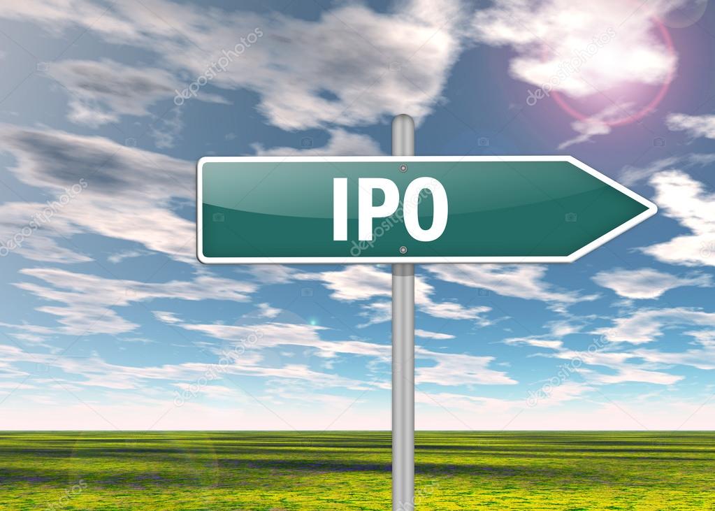 Signpost with IPO wording