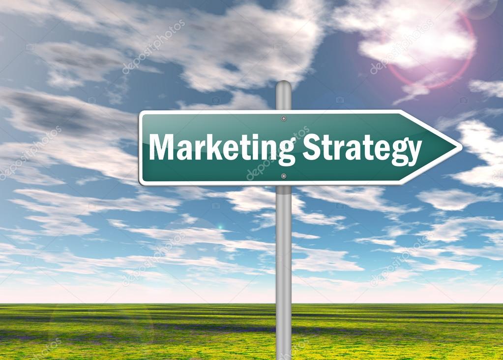 Signpost with Marketing Strategy wording