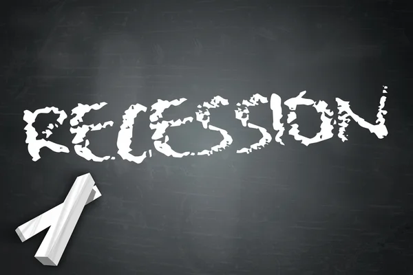 Blackboard Recession — Stockfoto