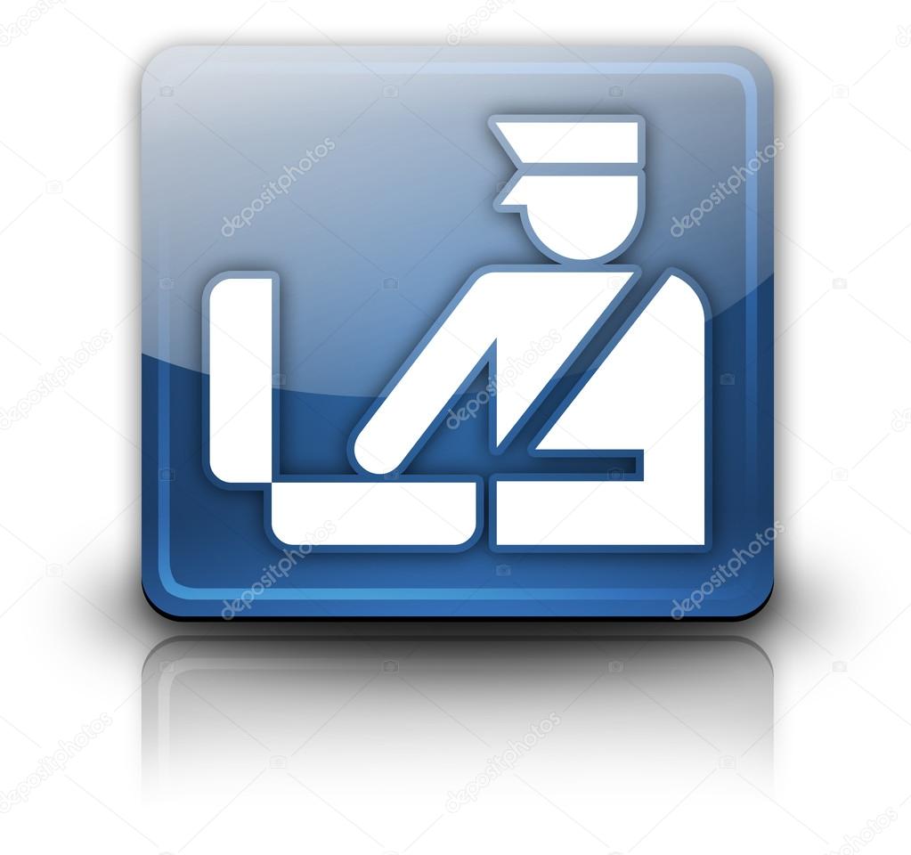 Icon, Button, Pictogram with Customs symbol