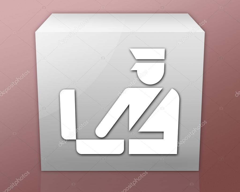 Icon, Button, Pictogram with Customs symbol