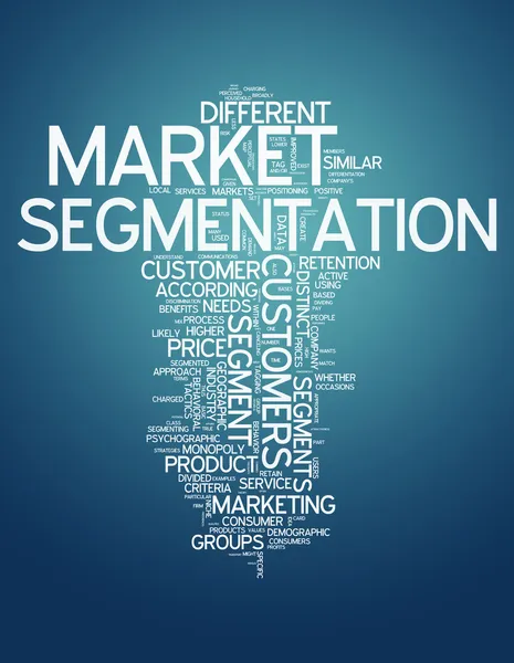 Segmentação do mercado Word Cloud — Fotografia de Stock