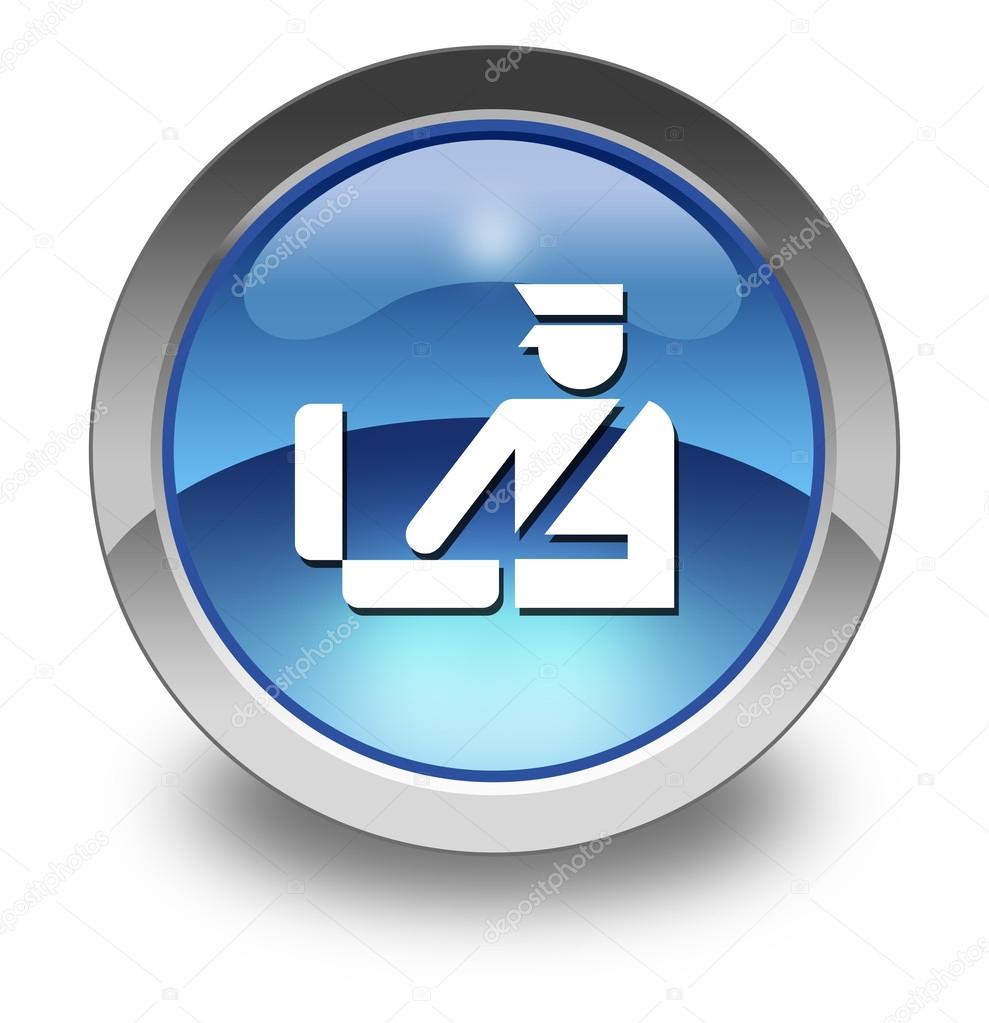 Icon, Button, Pictogram with Customs symbol