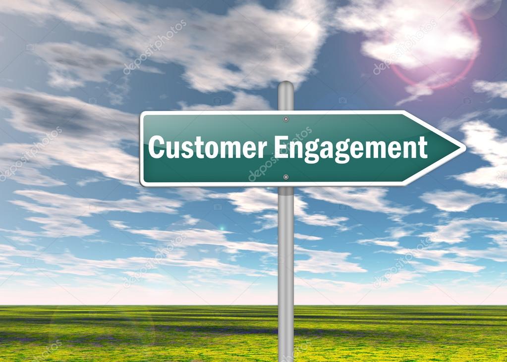 Signpost with Customer Engagement wording