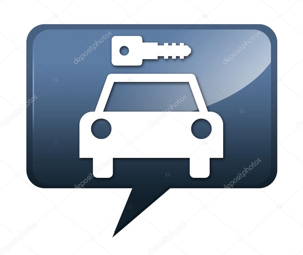 Icon, Button, Pictogram with Car Rental symbol