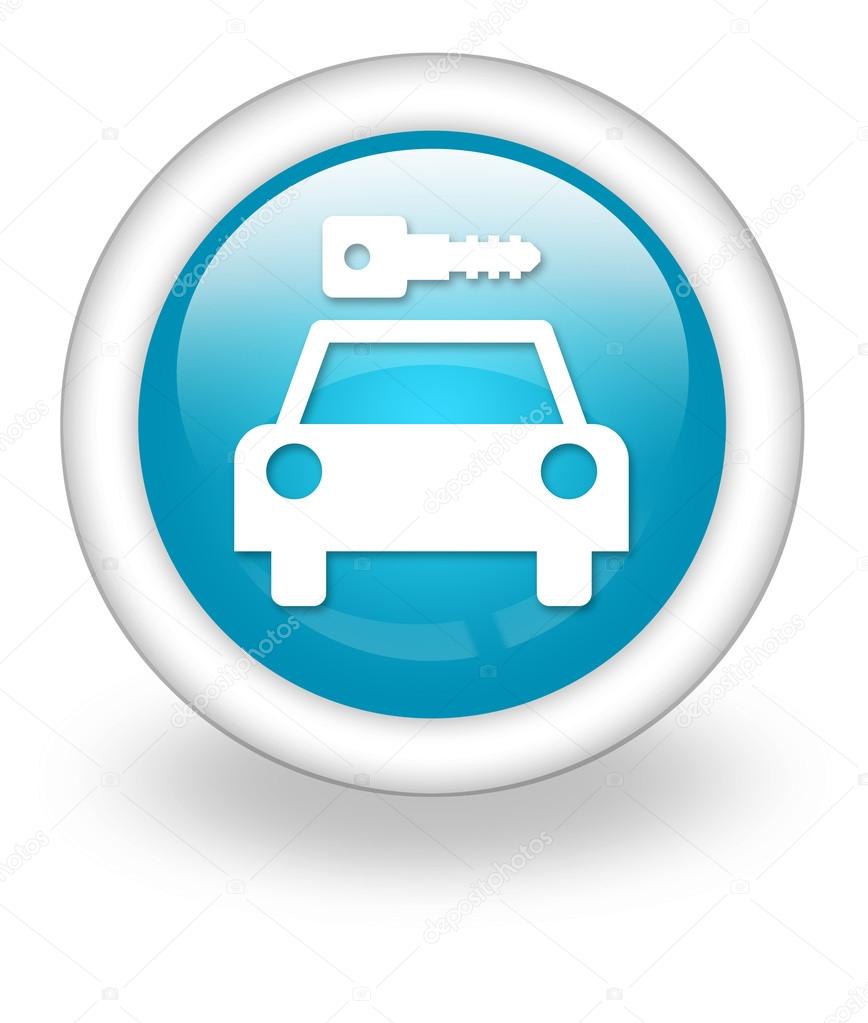 Icon, Button, Pictogram with Car Rental symbol