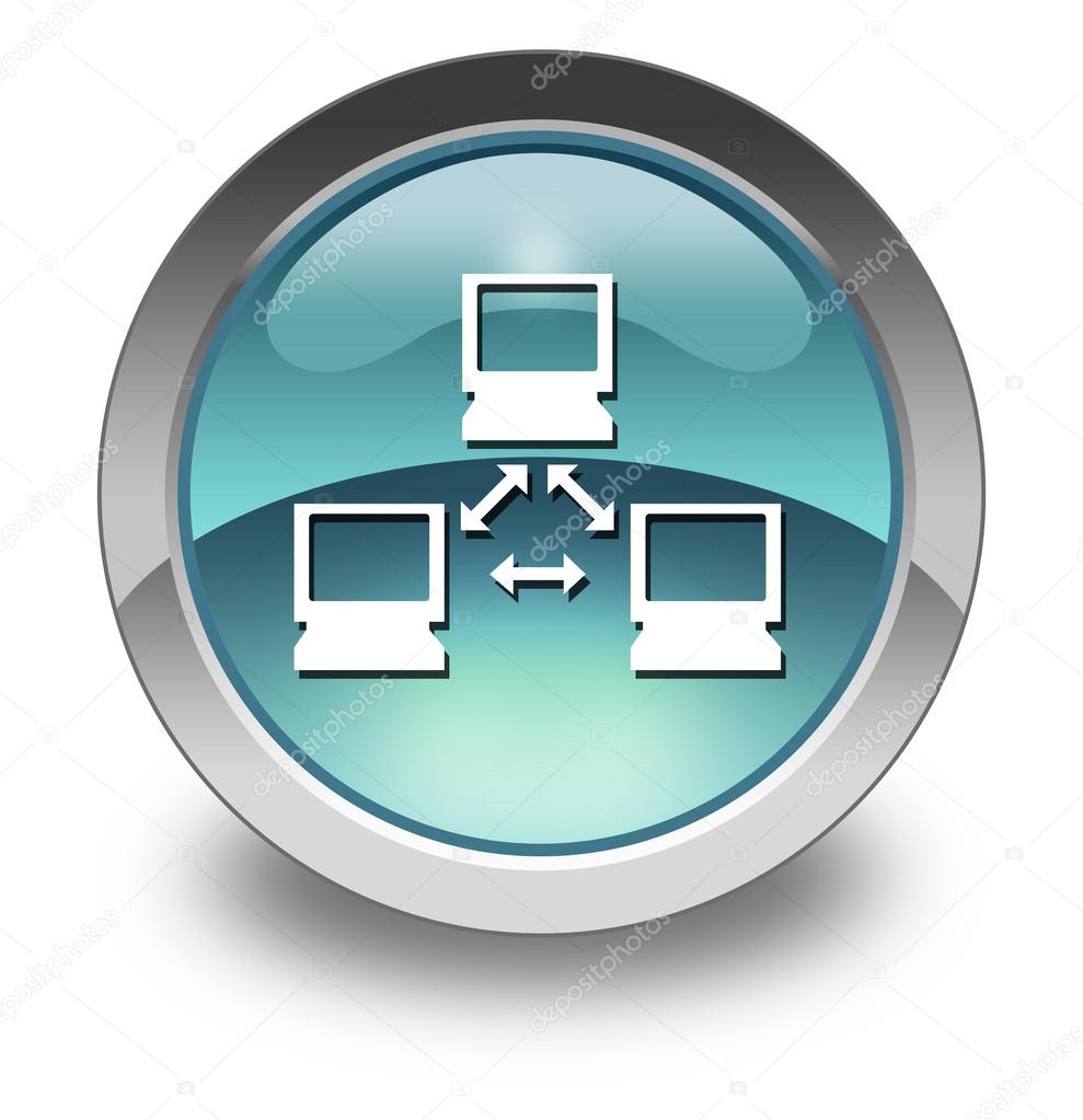 Icon, Button, Pictogram with Network symbol