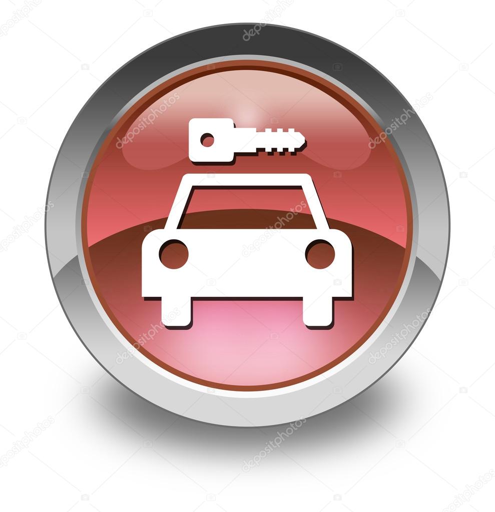 Icon, Button, Pictogram with Car Rental symbol