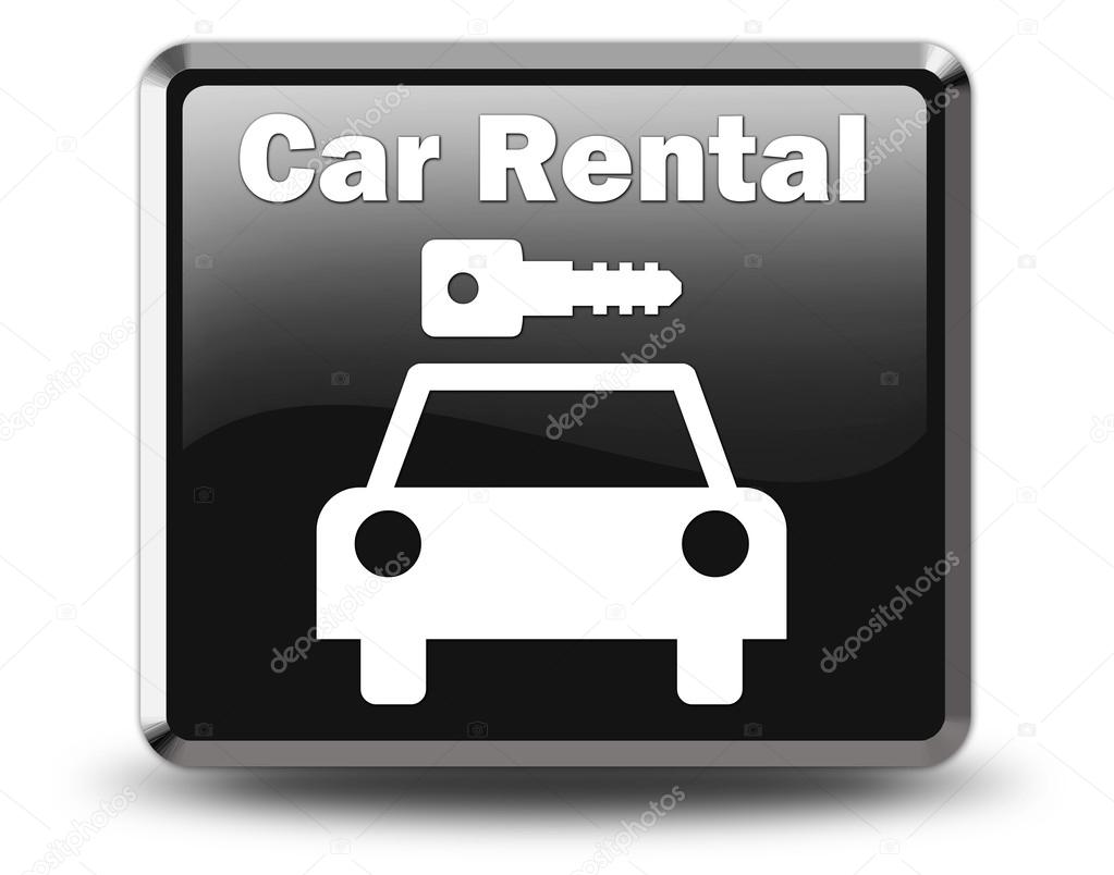 Icon, Button, Pictogram with Car Rental symbol