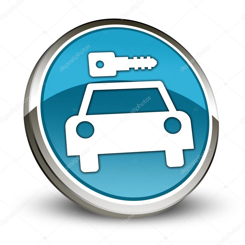 Icon, Button, Pictogram with Car Rental symbol