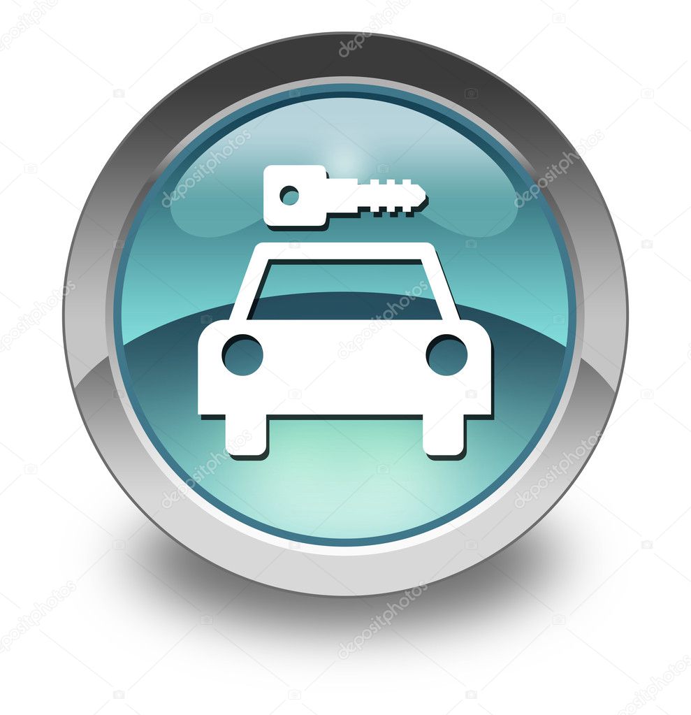 Icon, Button, Pictogram with Car Rental symbol
