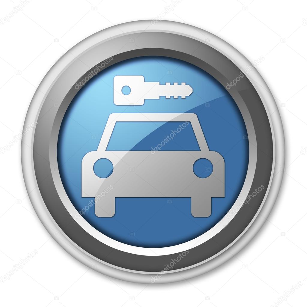 Icon, Button, Pictogram with Car Rental symbol