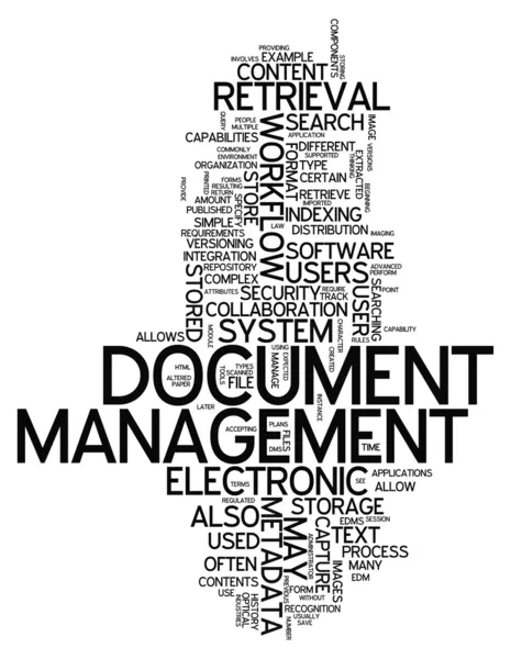 Gerenciamento de documentos do Word Cloud — Fotografia de Stock