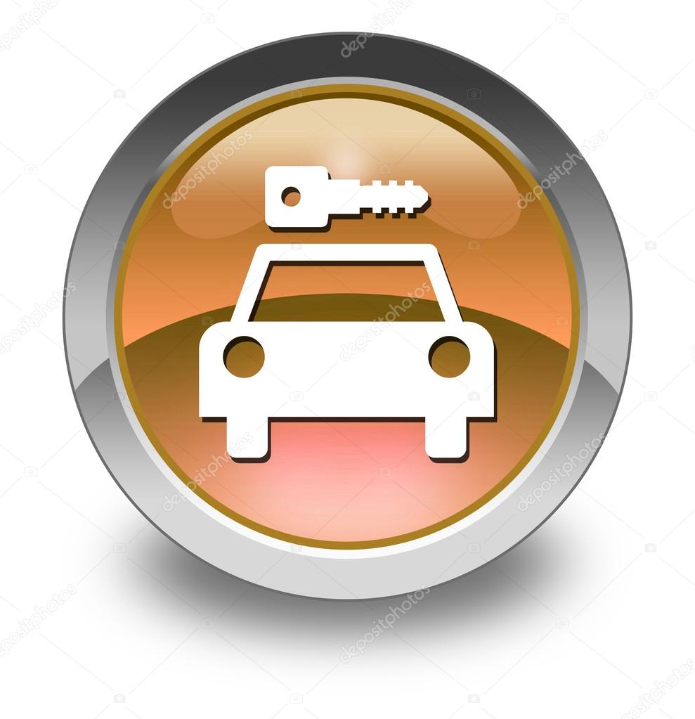 Icon, Button, Pictogram with Car Rental symbol