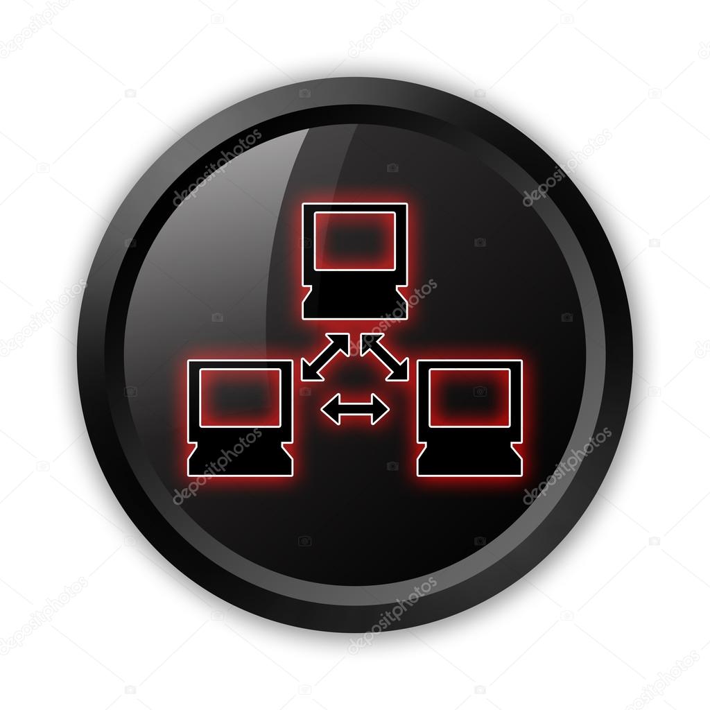 Icon, Button, Pictogram with Network symbol