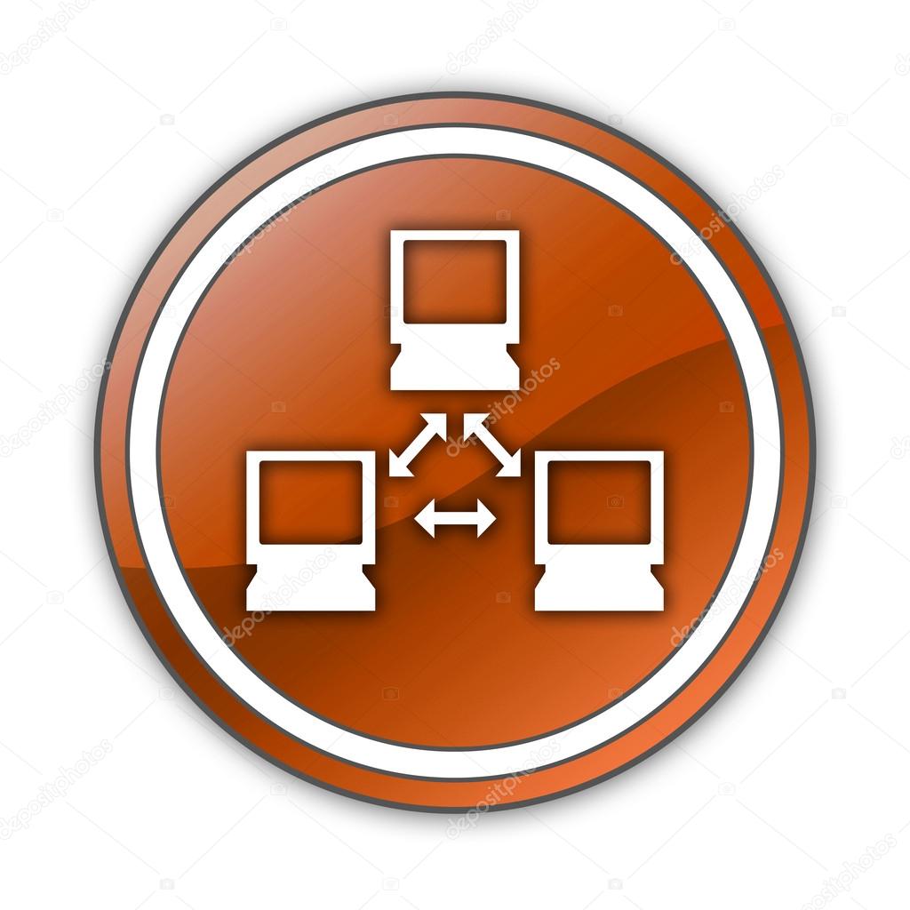 Icon, Button, Pictogram with Network symbol