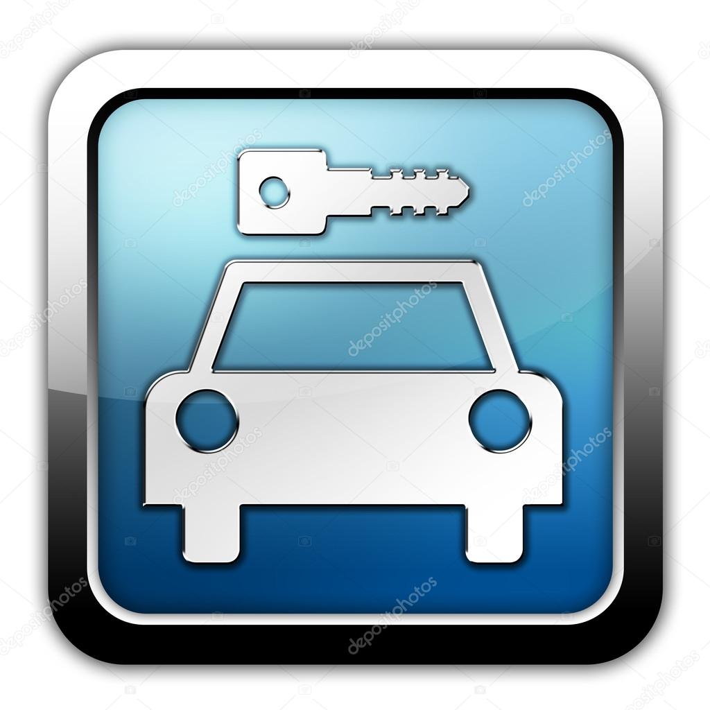 Icon, Button, Pictogram with Car Rental symbol