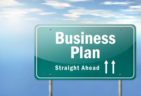 Highway Signpost Business Plan — Stock Photo, Image
