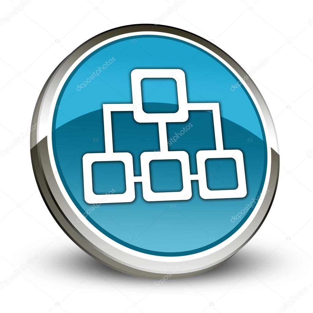 Icon, Button, Pictogram with Network symbol