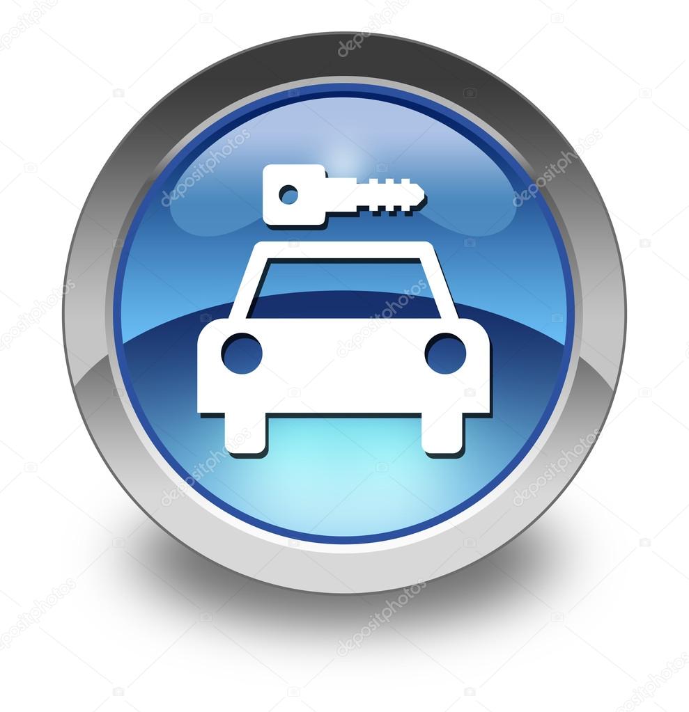 Icon, Button, Pictogram with Car Rental symbol