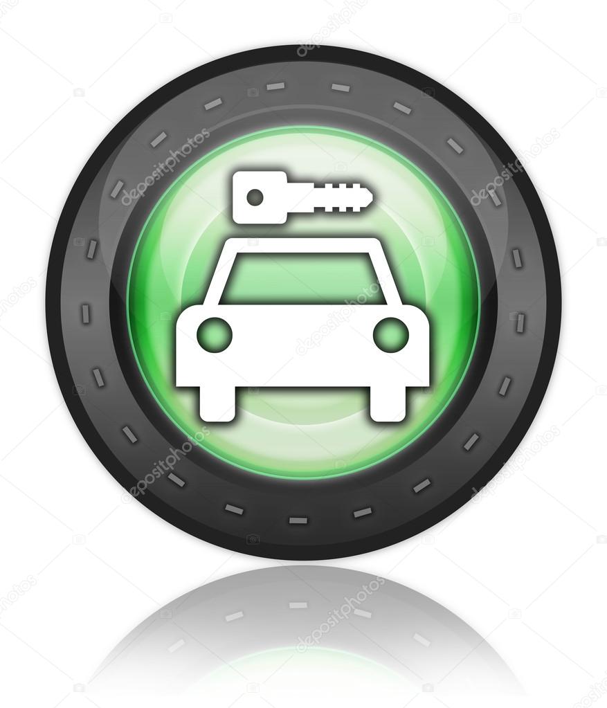Icon, Button, Pictogram with Car Rental symbol