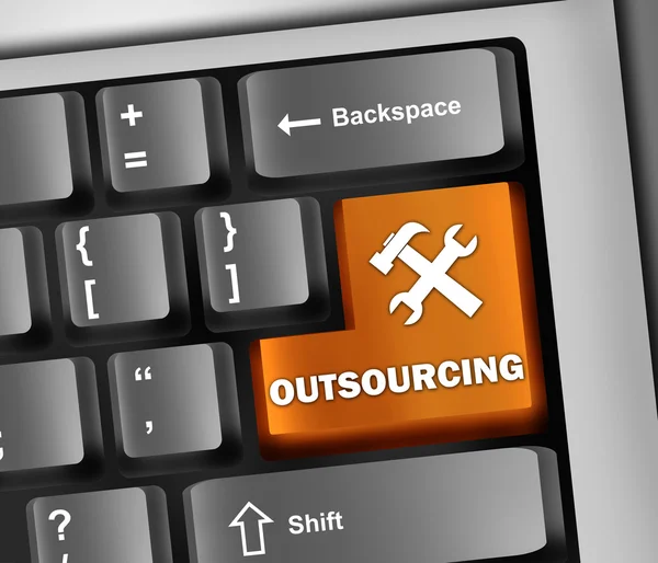 Πληκτρολόγιο εικονογράφηση outsourcing — Φωτογραφία Αρχείου