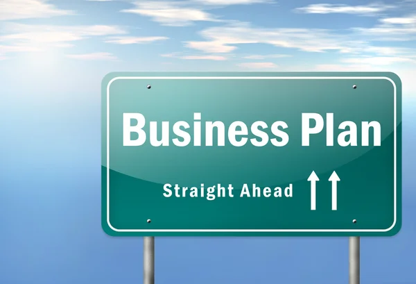 Snelweg wegwijzer businessplan — Stockfoto