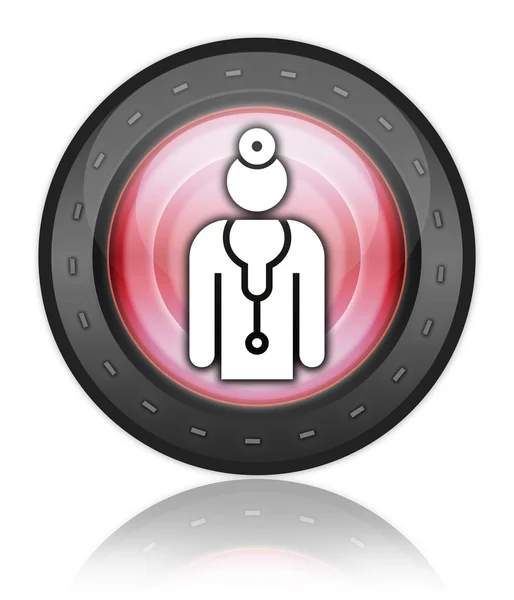 Ikona przycisku, piktogram lekarz — Zdjęcie stockowe