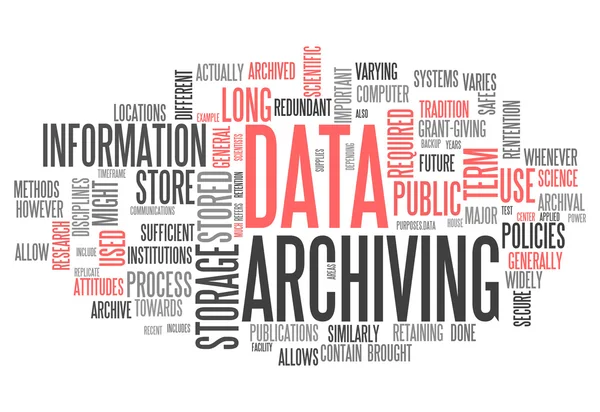 Word cloud dataarkivering — Stockfoto