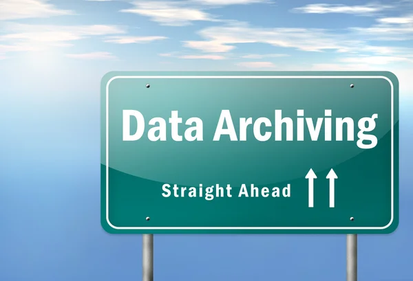 Highway Signpost Data Archiving — Stock Photo, Image
