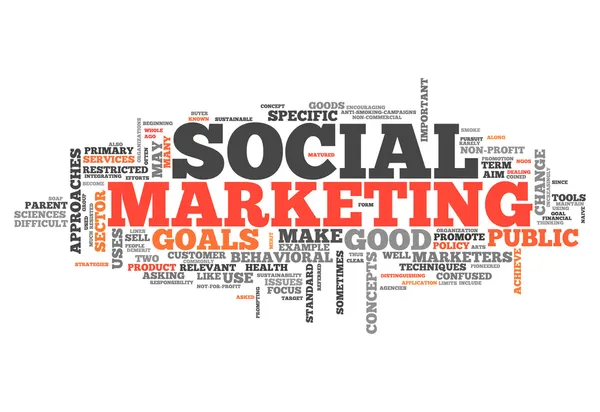 Slovo mrak sociální marketing — Stock fotografie