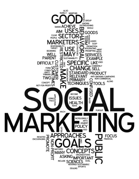 Marketing social em nuvem de palavras — Fotografia de Stock
