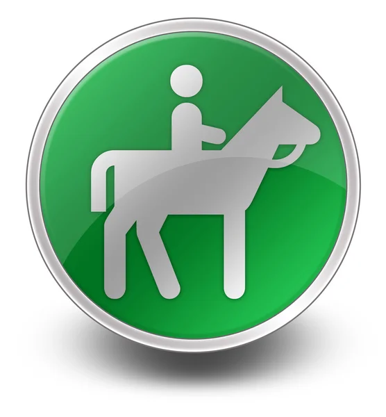 Ikona przycisku, piktogram szlaku konnego — Zdjęcie stockowe